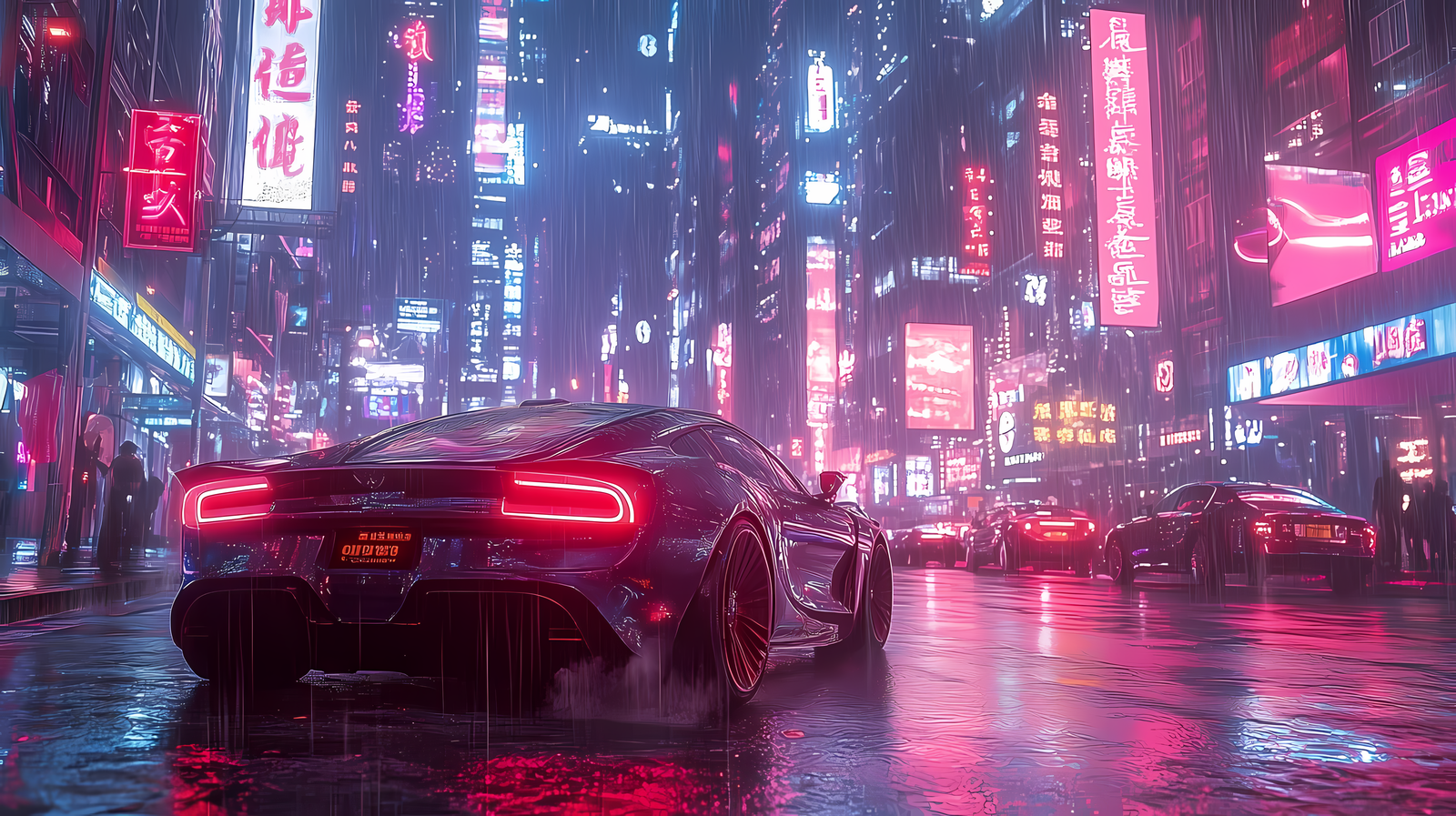 Cyberpunk Neon Street 4K Desktop Wallpaper