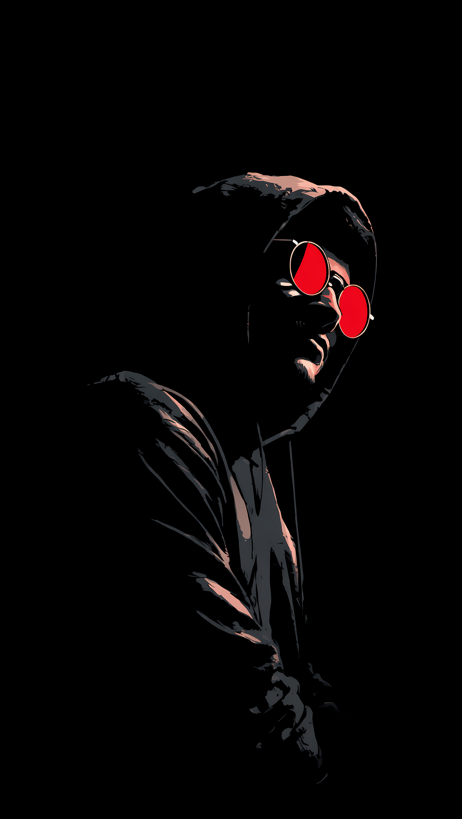 Red Lens Hooded Mystery 4K Wallpaper | WatchOut Walls